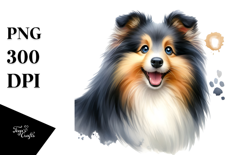 Happy Shetland Sheepdog, Cheerful and Bright, PNG