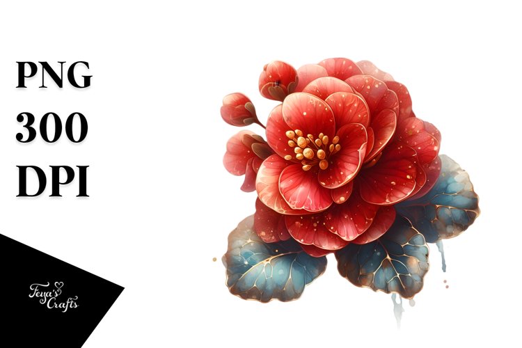 Whimsical Begonia Clipart Bundle