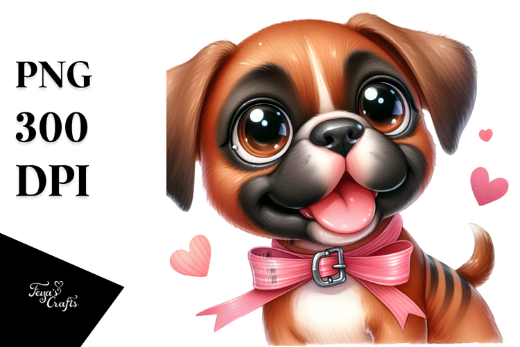 Watercolor Cute Boxer PNG