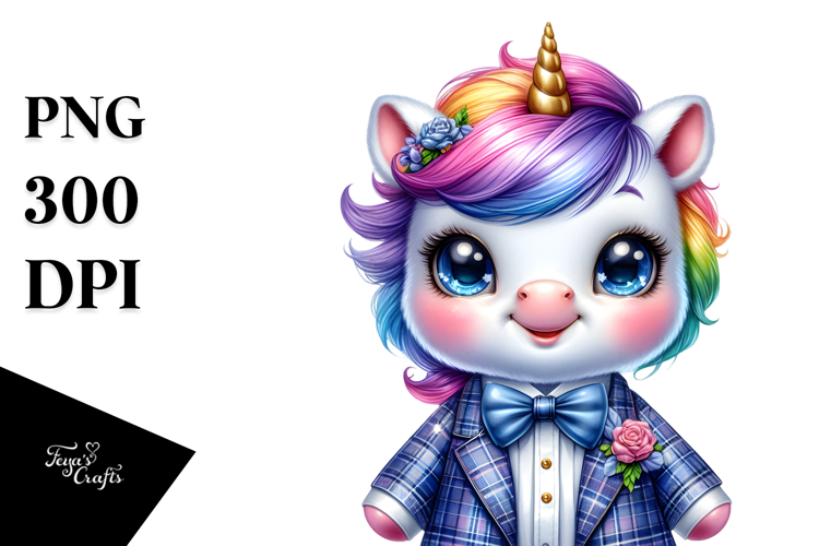 Vibrant Unicorn Made of Flowers, PNG