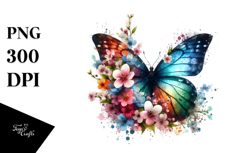 Colorful Butterfly Painting PNG