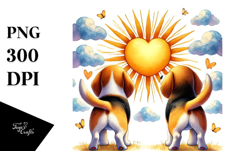 Sun Beagle Sticker