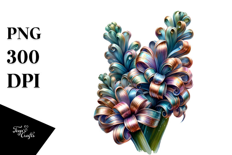 Shiny Hyacinth Watercolor Splash, PNG example image 1