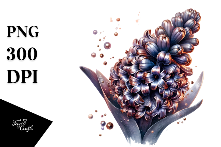 Shiny Hyacinth Watercolor Splash, PNG