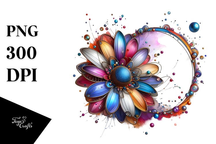 Shiny Colorful Daisy, High-Res PNG