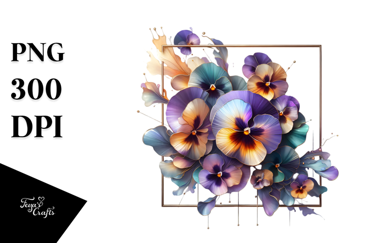 Shiny Pansy with Metallic Insertions PNG