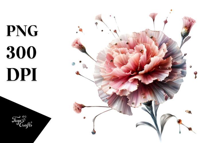 Carnation with Metalic Insertions PNG