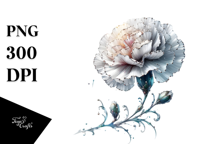 Carnation with Metalic Insertions PNG