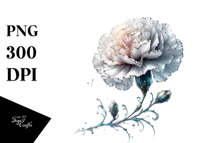 Carnation with Metalic Insertions PNG example image 1