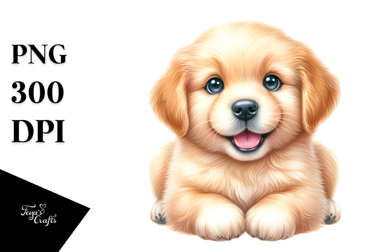 Happy Baby Golden Retriever PNG