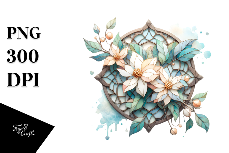 Stained Jasmine with Metalic Insertions PNG