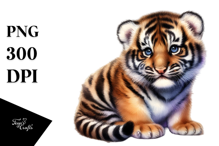 Digital Baby Tiger PNG