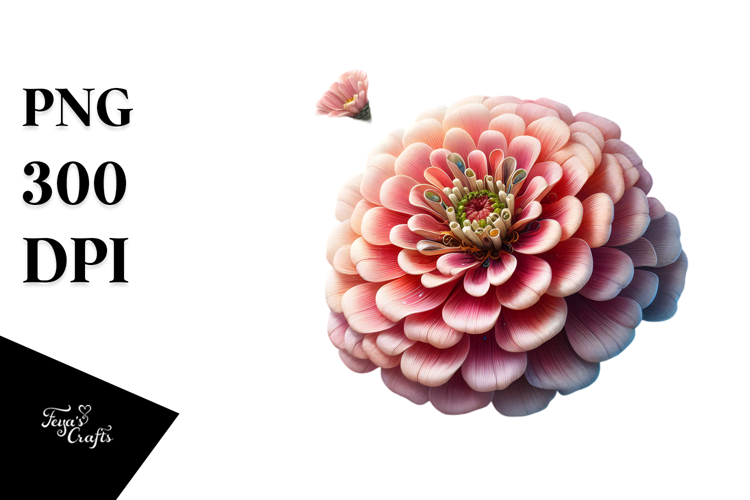 Glossy Zinnia, Watercolor PNG