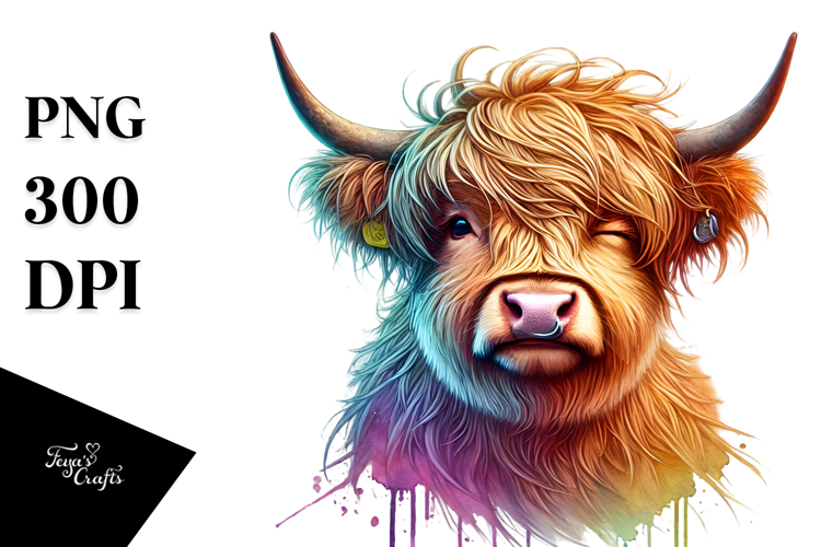 Calf with Cool Haircut Winking PNG