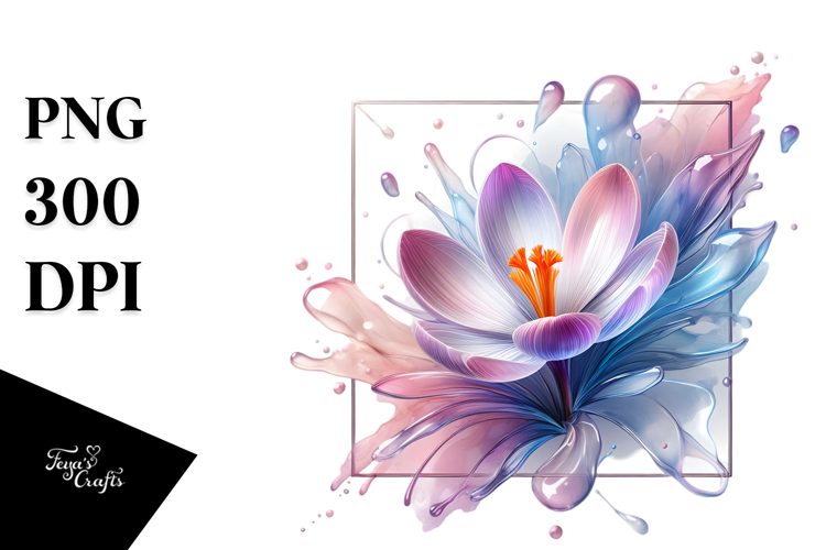 Glossy Crocus Painting, PNG