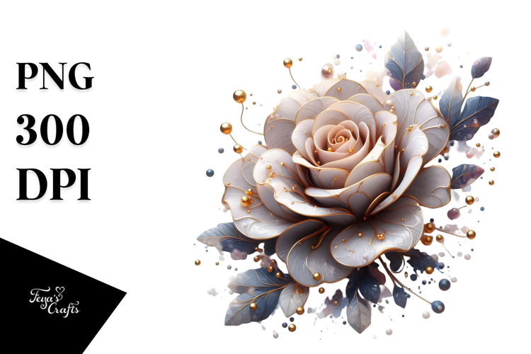 Rose with Splash, PNG