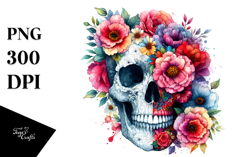 Colorful Flower Skull