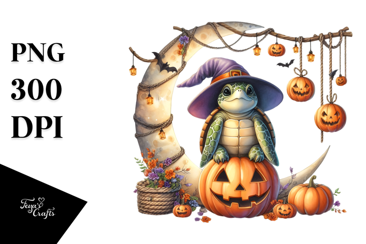 Turtle Halloween Party PNG
