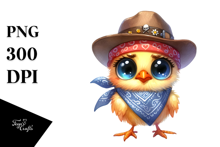 Expressive Baby Chicken with Hat | Sublimation | Clipart