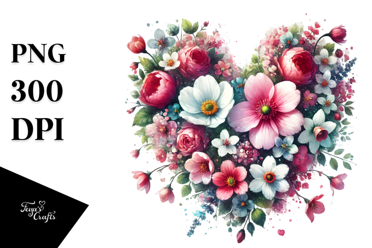 Heart of Spring Flowers PNG