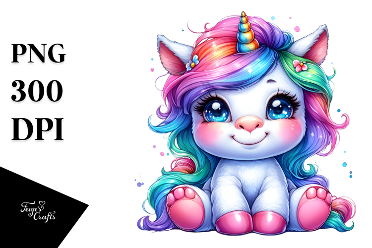 Vibrant Cute Unicorn PNG
