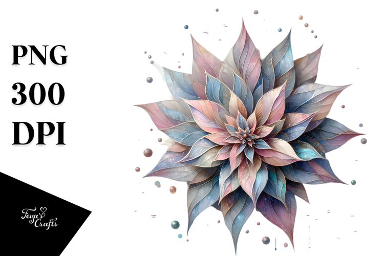 Stained Lobelia with Metalic Insertions PNG