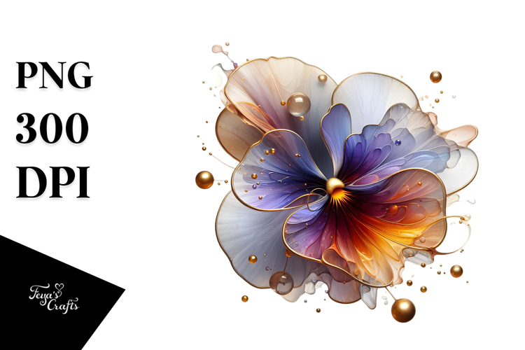 Abstract Glossy Pansy PNG example image 1