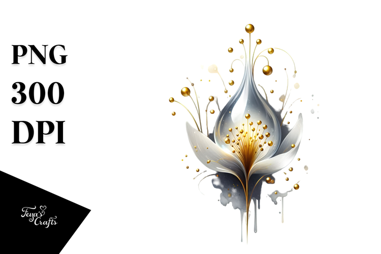 Glossy Abstract Snowdrop