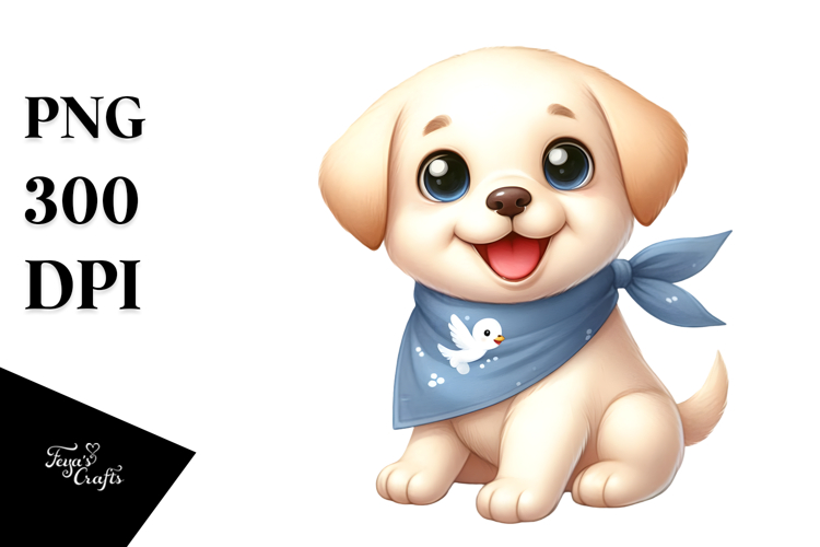 Watercolor Cute Labrador Retriever PNG
