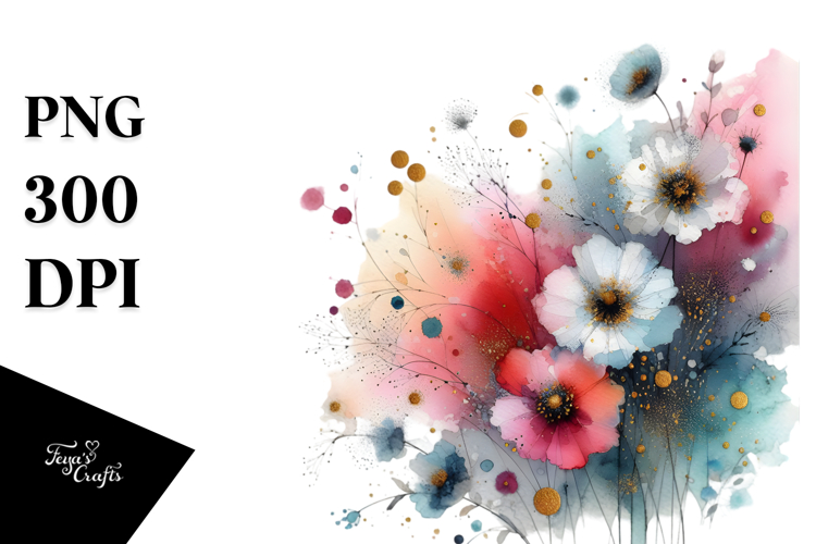 Abstract Vibrant Daisy Gold