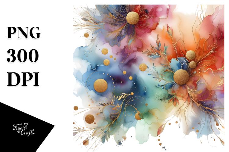 Abstract Vibrant Daisy Gold