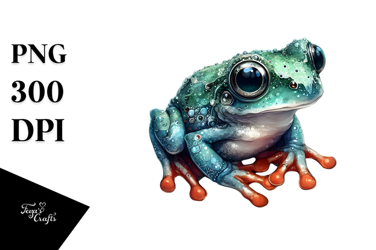 Watercolor Baby Frog PNG