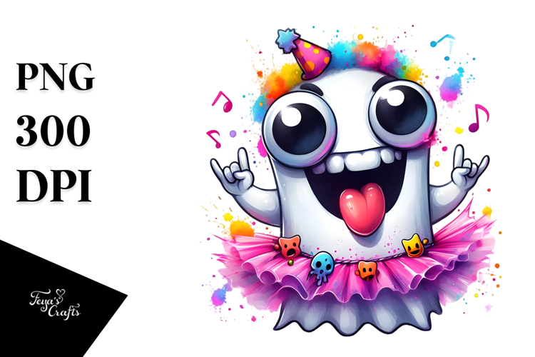Funny Silly Ghost in Tutu PNG