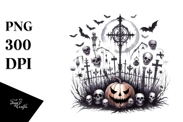 Simple Halloween Macabre Clipart example image 1