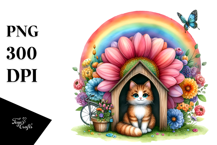 Cat House Rainbow Bird Butterfly example image 1