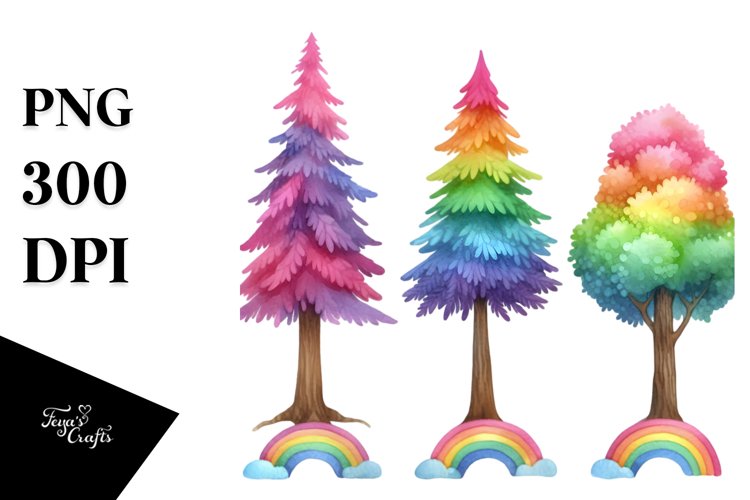 Rainbow Trees, Transparent PNG example image 1