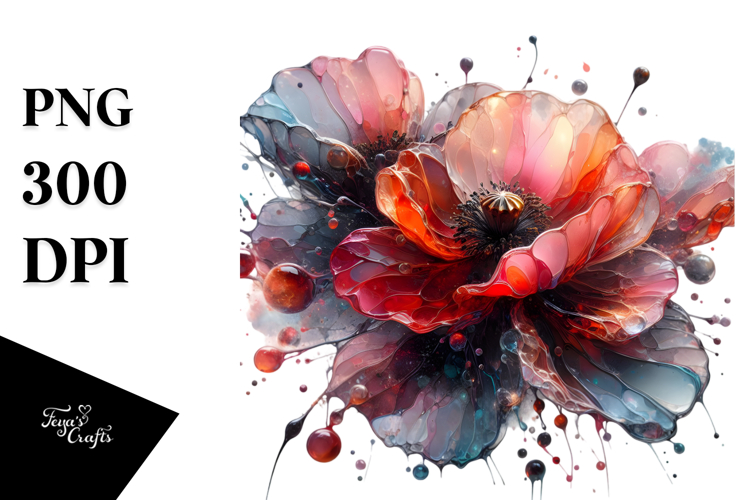Abstract Shiny Poppy Made of , Transparent PNG