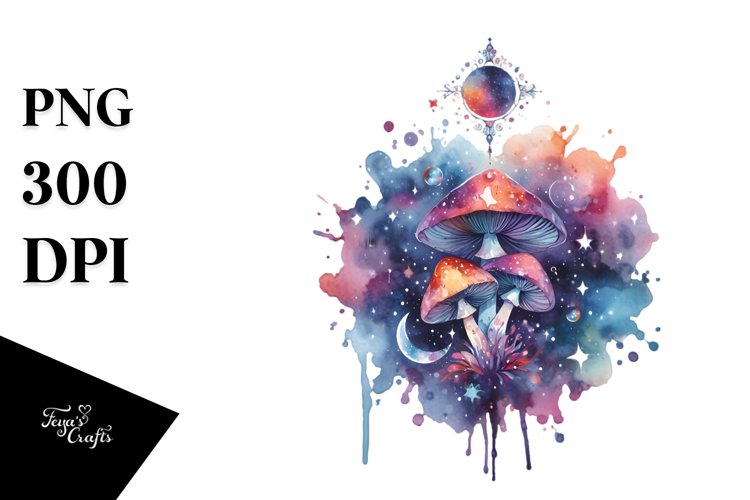 Colorful Magical Mushroom | Clipart example image 1