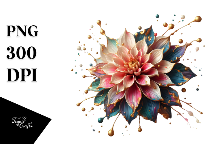 Shiny Dahlia Made of , PNG