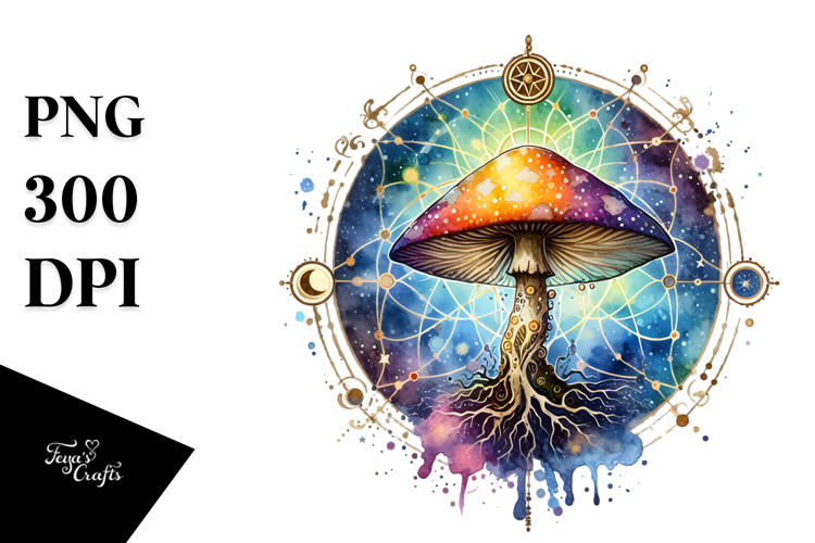 Magical Celestial Mushroom, Transparent PNG