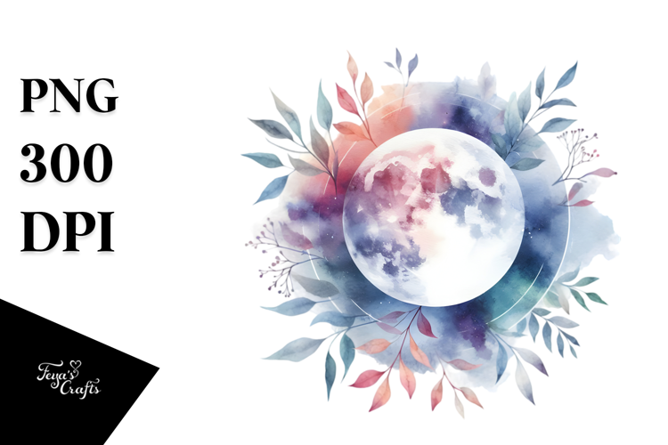 Abstract Moon with Foliage and Clouds | Sublimation |
