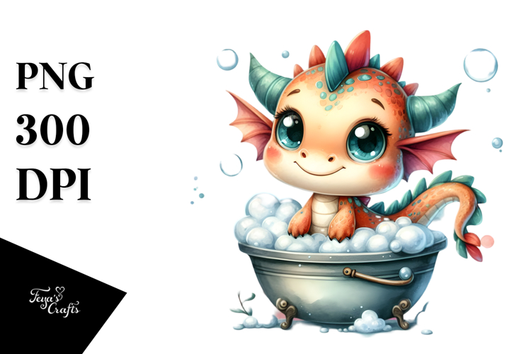 Cute Watercolor Small Baby Dragon, Transparent PNG
