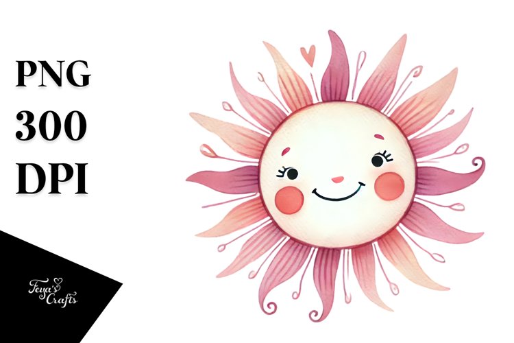 Pinkish Smiling Sun, Transparent PNG