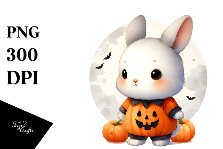 Cute Rabbit Halloween Simple Attire PNG