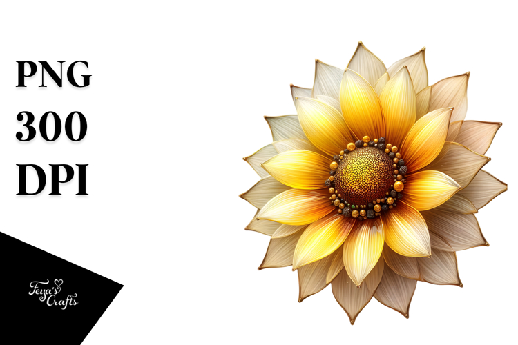Sunflower with Golden Insertions PNG