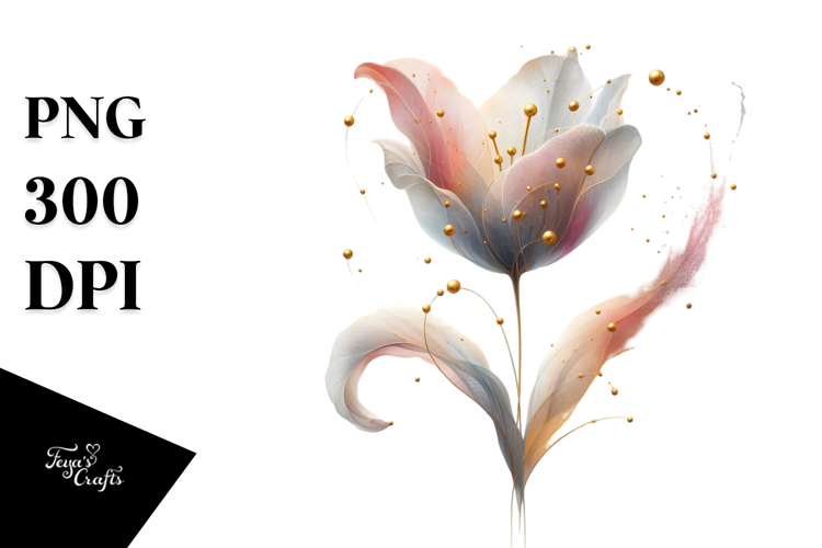 Abstract Tulip with Metallic Insertions PNG