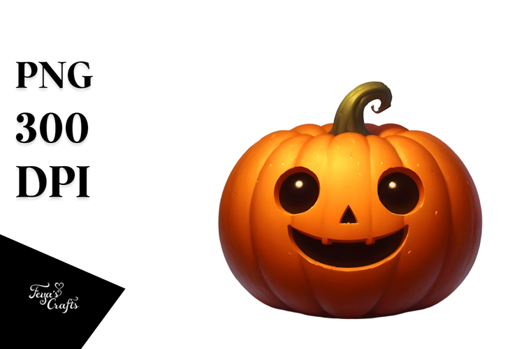 Digital Painting with Jack-O-Lantern, High-Res PNG