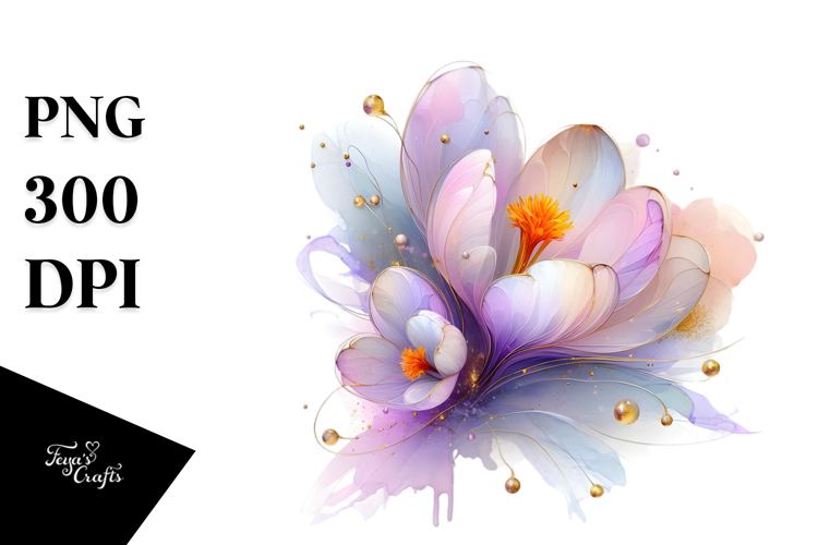 Glossy Crocus with Golden Insertions, PNG