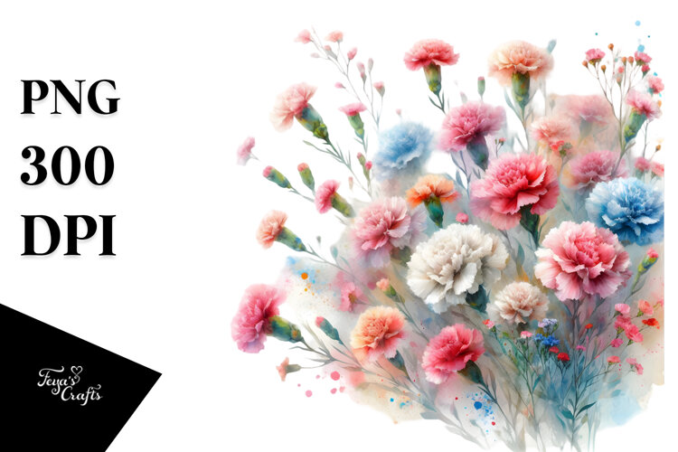 Colorful Abstract Carnation PNG example image 1