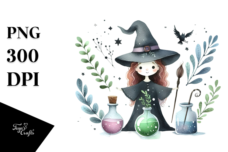 Whimsical Witch with Magic Potion